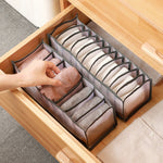Boîte de rangement 3 en 1 pour sous-vêtements, chaussettes pliables, usage domestique, beige, gris