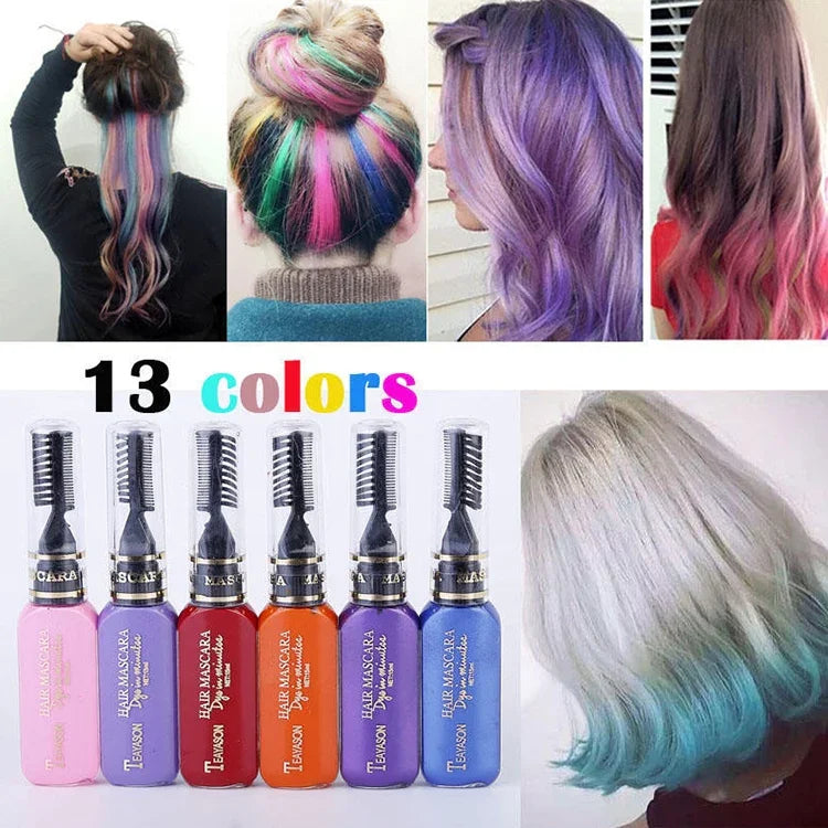 Coloration capillaire temporaire instantanée, teinture capillaire non toxique, coloration capillaire DIY, crème de teinture pour cheveux.