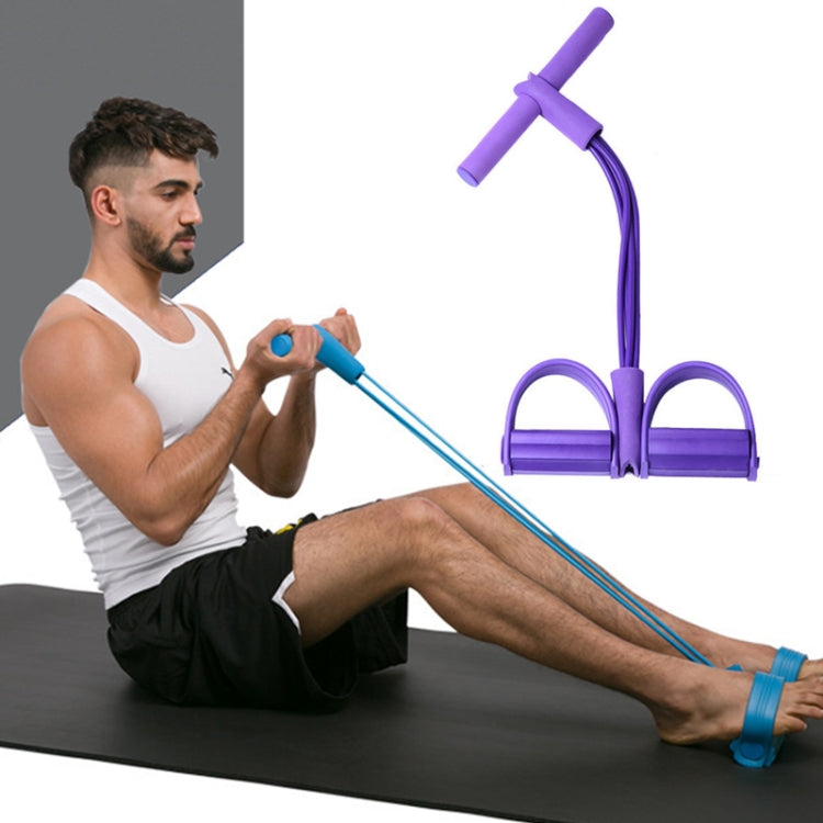 Équipement de fitness abdominal multifonction à quatre tubes avec corde élastique pour pédale, aide aux redressements assis, vert, violet, bleu, rouge, jaune