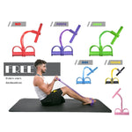 Équipement de fitness abdominal multifonction à quatre tubes avec corde élastique pour pédale, aide aux redressements assis, vert, violet, bleu, rouge, jaune