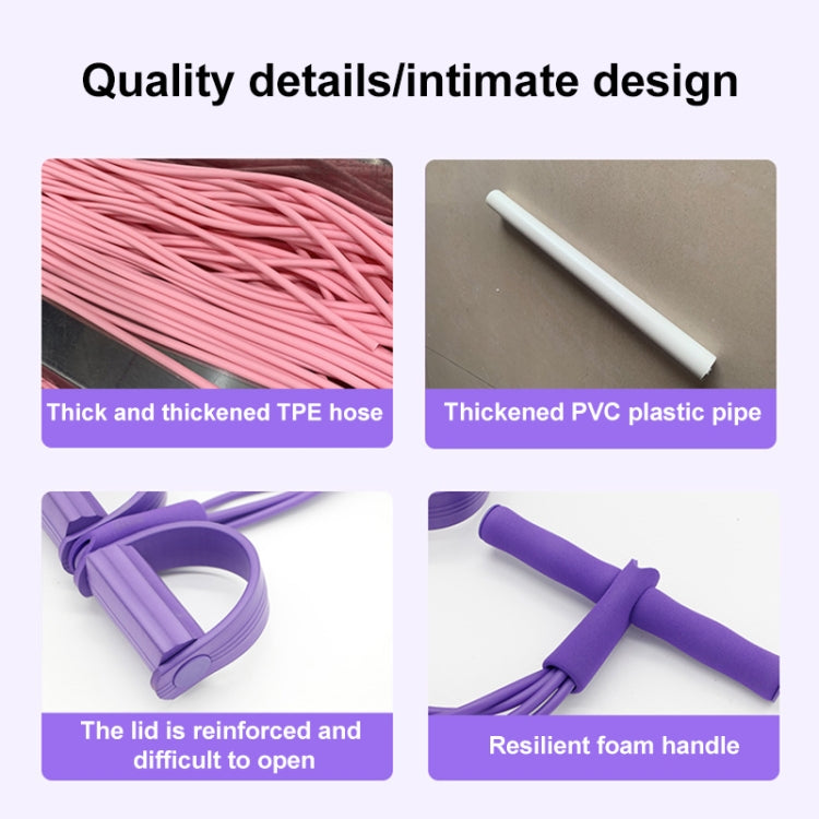 Équipement de fitness abdominal multifonction à quatre tubes avec corde élastique pour pédale, aide aux redressements assis, vert, violet, bleu, rouge, jaune