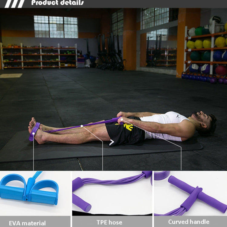 Équipement de fitness abdominal multifonction à quatre tubes avec corde élastique pour pédale, aide aux redressements assis, vert, violet, bleu, rouge, jaune