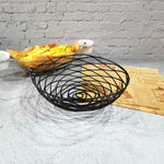 Wrought Iron Fruit Portable Storage Basket Bread French Fries Fried Snacks Portable Basket, Double Cup Egg-shaped, Double Cup Round, Single Cup Boat, Square Short Basket, Rectangular Short Basket, Large Round Wire, Small Round Wire, Large Messy Wire