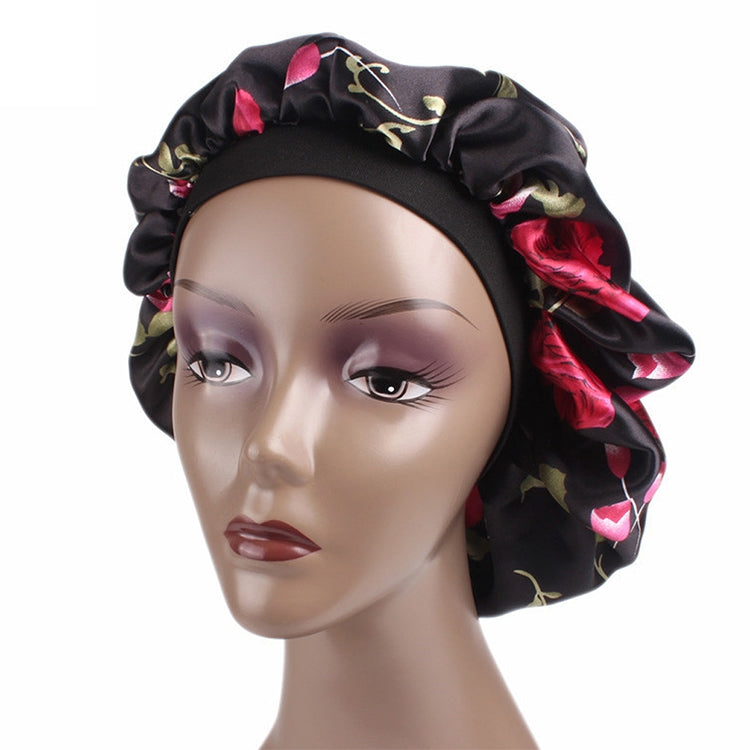 2 pièces de bonnet de nuit en satin pour femme, bonnet de nuit, couvre-chef en soie avec large bande élastique
