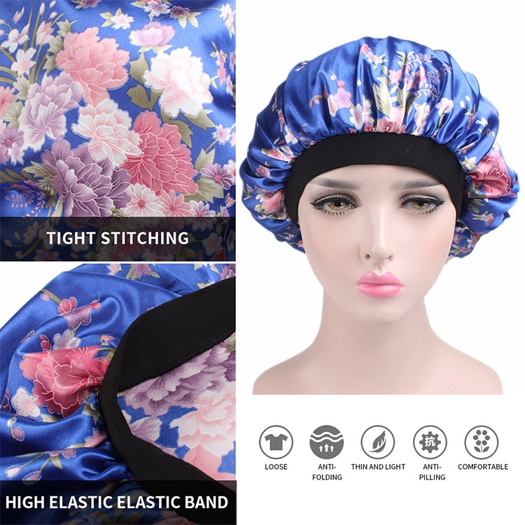 2 pièces de bonnet de nuit en satin pour femme, bonnet de nuit, couvre-chef en soie avec large bande élastique
