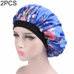 2 pièces de bonnet de nuit en satin pour femme, bonnet de nuit, couvre-chef en soie avec large bande élastique