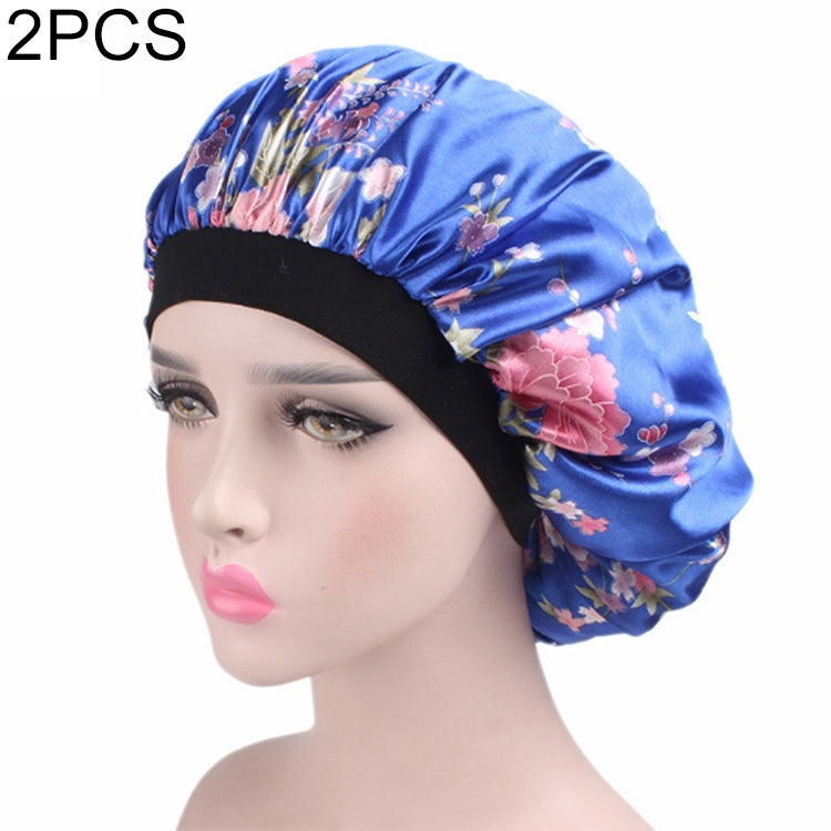 2 pièces de bonnet de nuit en satin pour femme, bonnet de nuit, couvre-chef en soie avec large bande élastique