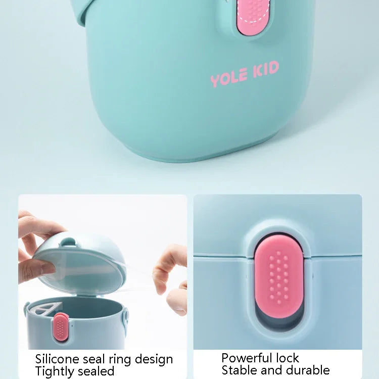 2 PCS YOLE KID Boîte de lait en poudre pour bébé Grande capacité Portable Boîte à poudre Gimi extérieure Supplément alimentaire pour bébé Réservoir scellé, Jaune moutarde, Vert matcha, Vert olive, Bleu paon, Rouge cinabre, Rouge poudré