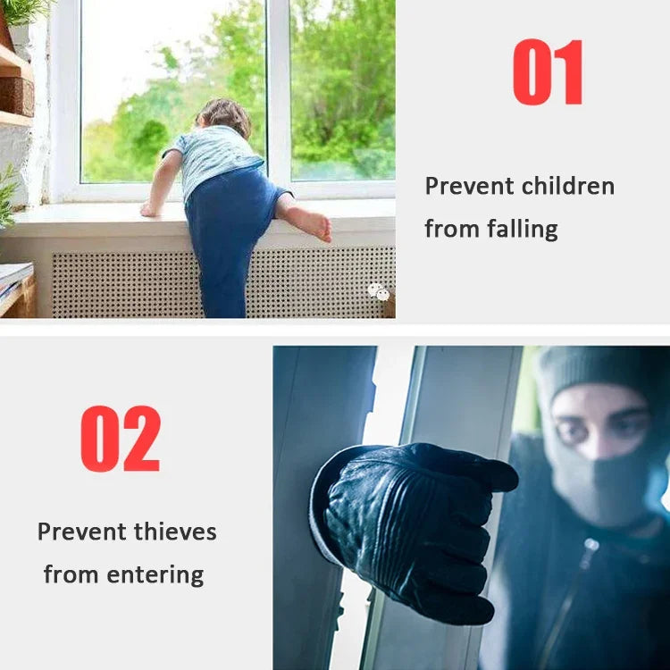 2 Loquets de sécurité pour fenêtre/porte en aluminium, protection enfant, butée antivol, clé hexagonale, clé à molette