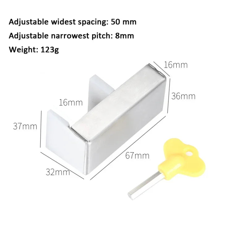 2 Loquets de sécurité pour fenêtre/porte en aluminium, protection enfant, butée antivol, clé hexagonale, clé à molette