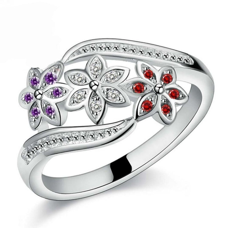 Bague Tricolore Fleur Mode Couleur Queue de Diamant