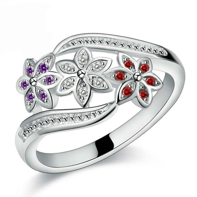 Bague Tricolore Fleur Mode Couleur Queue de Diamant