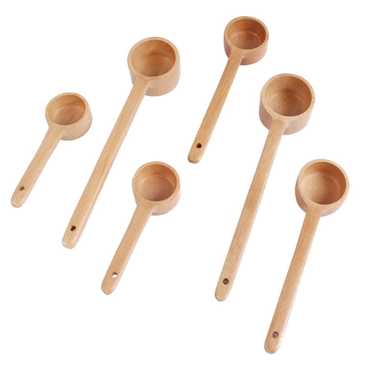 Cuillère en bois à long manche, cuillère à assaisonnement, cuillère à dessert, à café, à thé au lait ; petite cuillère à assaisonnement, cuillère à assaisonnement moyenne, grande cuillère à assaisonnement