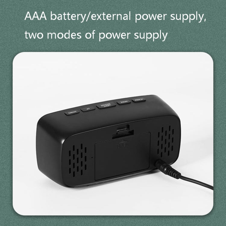 Mirror Bedside Alarm Clock Battery Plug-In Dual-Purpose LED Clock, Arc-shaped Black Shell (Mirror White Light), Rectangular Black Shell (Mirror White Light), Arc-shaped Black Shell (Black Surface White Light)                                            ...