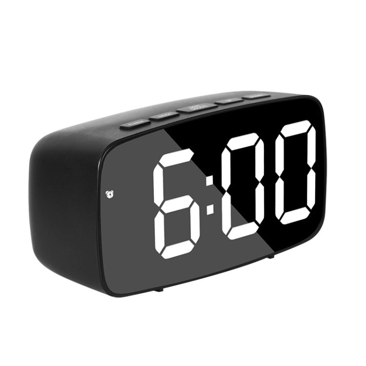 Mirror Bedside Alarm Clock Battery Plug-In Dual-Purpose LED Clock, Arc-shaped Black Shell (Mirror White Light), Rectangular Black Shell (Mirror White Light), Arc-shaped Black Shell (Black Surface White Light)                                            ...