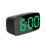 Mirror Bedside Alarm Clock Battery Plug-In Dual-Purpose LED Clock, Arc-shaped Black Shell (Mirror White Light), Rectangular Black Shell (Mirror White Light), Arc-shaped Black Shell (Black Surface White Light)                                            ...