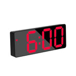 Mirror Bedside Alarm Clock Battery Plug-In Dual-Purpose LED Clock, Arc-shaped Black Shell (Mirror White Light), Rectangular Black Shell (Mirror White Light), Arc-shaped Black Shell (Black Surface White Light)                                            ...