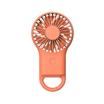 Mini ventilateur de poche portable rechargeable USB avec lumière 7 couleurs, Rose, Vert armée, Orange
