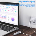 Station d'accueil HUB multifonction 6 en 1 USB-C / Type-C vers HDMI 4K + emplacement carte SD / TF + charge PD USB-C / Type-C + 2 ports USB 3.0, 6 en 1