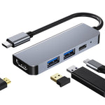 Station d'accueil HUB multifonction 4 en 1 BYL-2011 USB-C / Type-C vers HDMI 4K + USB 3.0 + USB 2.0 + charge PD USB-C / Type-C, 4 en 1