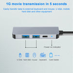 Station d'accueil HUB multifonction 4 en 1 BYL-2011 USB-C / Type-C vers HDMI 4K + USB 3.0 + USB 2.0 + charge PD USB-C / Type-C, 4 en 1