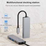 Station d'accueil HUB multifonction 4 en 1 BYL-2011 USB-C / Type-C vers HDMI 4K + USB 3.0 + USB 2.0 + charge PD USB-C / Type-C, 4 en 1