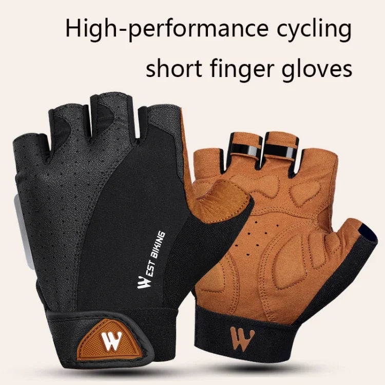 WEST BIKING YP0211196 Gants de moto/vélo anti-choc et antidérapants à demi-doigts pour l'équitation, S, M, L, XL