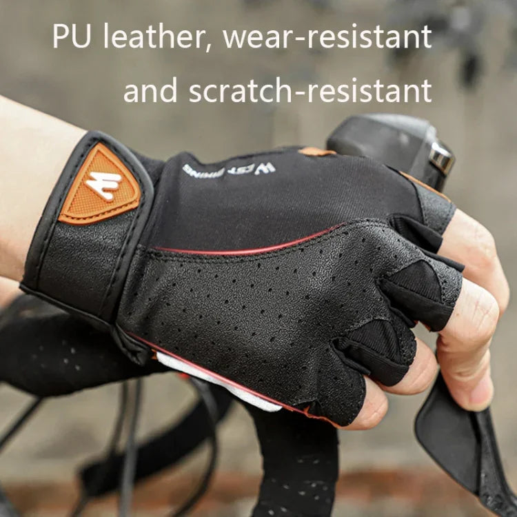 WEST BIKING YP0211196 Gants de moto/vélo anti-choc et antidérapants à demi-doigts pour l'équitation, S, M, L, XL