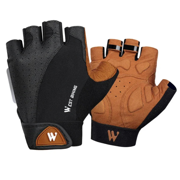 WEST BIKING YP0211196 Gants de moto/vélo anti-choc et antidérapants à demi-doigts pour l'équitation, S, M, L, XL