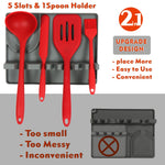 Support de cuillère en silicone 2 en 1 pour cuisine, Grand (Gris), Moyen (Gris), Moyen (Noir), Grand (Rouge), Moyen (Rouge), Grand (Bleu), Moyen (Bleu), Grand (Orange), Moyen (Orange), Grand (Vert), Moyen (Vert)