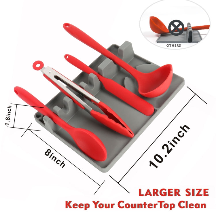 Support de cuillère en silicone 2 en 1 pour cuisine, Grand (Gris), Moyen (Gris), Moyen (Noir), Grand (Rouge), Moyen (Rouge), Grand (Bleu), Moyen (Bleu), Grand (Orange), Moyen (Orange), Grand (Vert), Moyen (Vert)