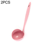 Cuillère-passoire 2-en-1 en paille de blé, vaisselle écologique, cuillère à fondue double-usage passoires, rose nordique, vert nordique, bleu nordique, beige nordique