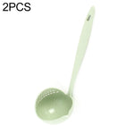 Cuillère-passoire 2-en-1 en paille de blé, vaisselle écologique, cuillère à fondue double-usage passoires, rose nordique, vert nordique, bleu nordique, beige nordique