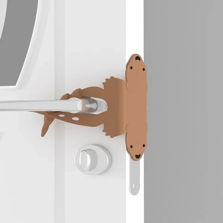 Dessin animé ours chambre porte muette serrure porte fermée coussin de protection anti-collision, vert, rose, café, abricot, blanc