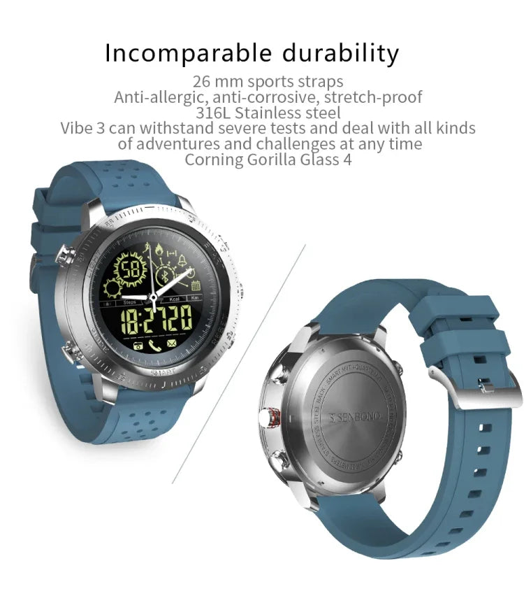 Montre connectée NX02 Sport étanche IP67, suivi des calories, podomètre, chronomètre, rappel d'appels et de SMS