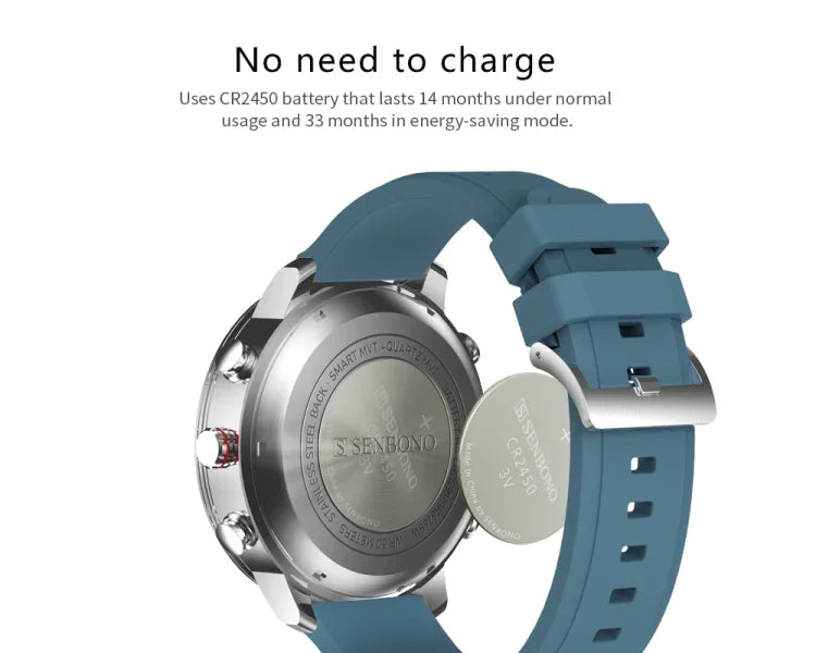 Montre connectée NX02 Sport étanche IP67, suivi des calories, podomètre, chronomètre, rappel d'appels et de SMS