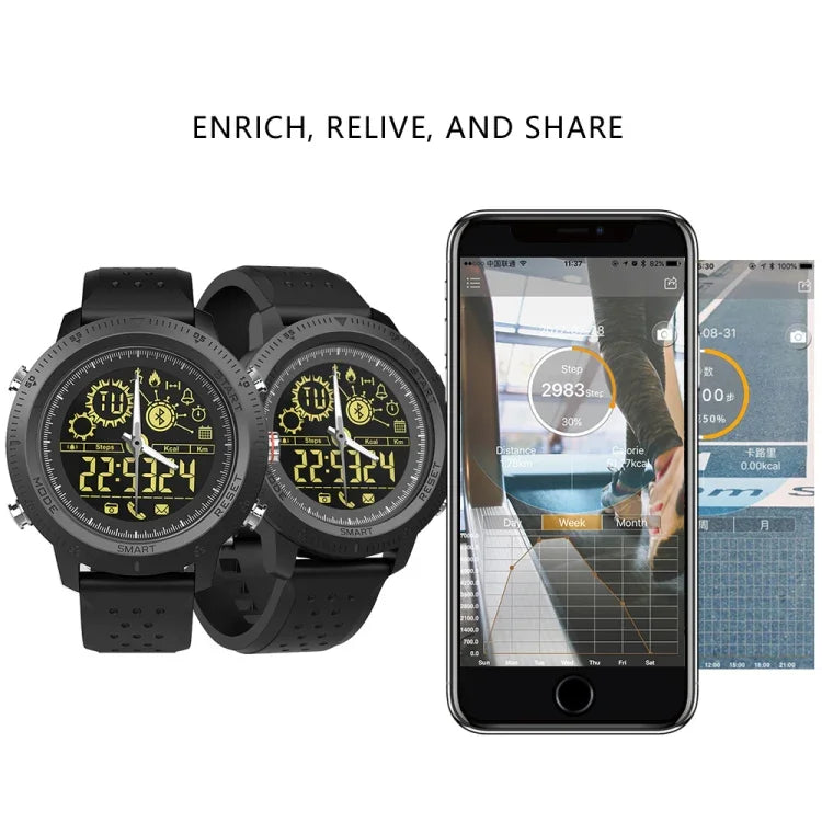 Montre connectée NX02 Sport étanche IP67, suivi des calories, podomètre, chronomètre, rappel d'appels et de SMS