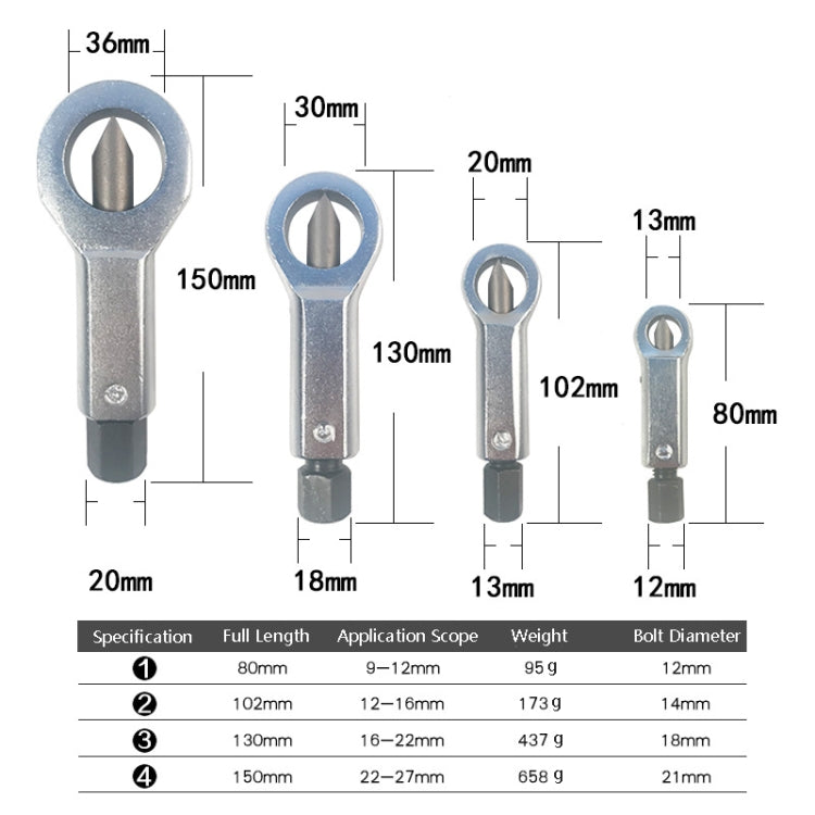 Séparateur d'écrou rouillé, casse-écrou, numéro 1, numéro 2, numéro 3, numéro 4