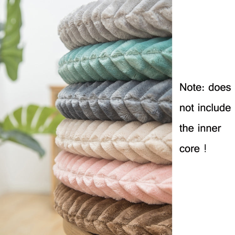 Housse de coussin ronde en flanelle, Taille: 40x40cm, Vert d'eau, Rose cuir, Couleur café, Cachemire, Gris foncé, Gris clair