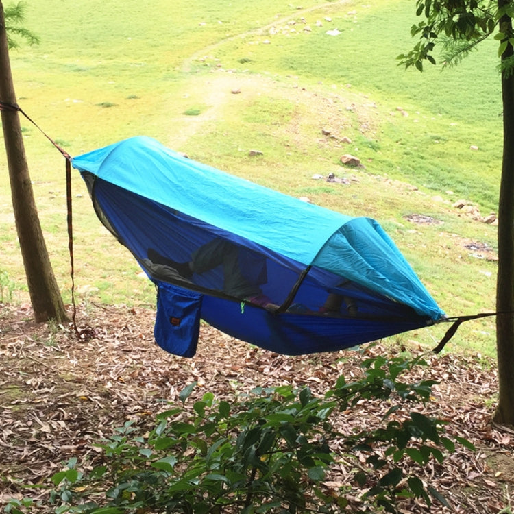 Parachute Cloth Anti-Mosquito Sunshade With Mosquito Net Hammock Outdoor Single Double Swing Off The Ground Aerial Tent, 270x140cm (Blue / Light Blue), 270 x 140cm (Pink Blue)