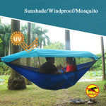 Parachute Cloth Anti-Mosquito Sunshade With Mosquito Net Hammock Outdoor Single Double Swing Off The Ground Aerial Tent, 270x140cm (Blue / Light Blue), 270 x 140cm (Pink Blue)