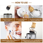 B3004 3 Pièces/Ensemble Outils de Coiffage Homme Brosse à Barbe en Nylon Support Bol à Mousse