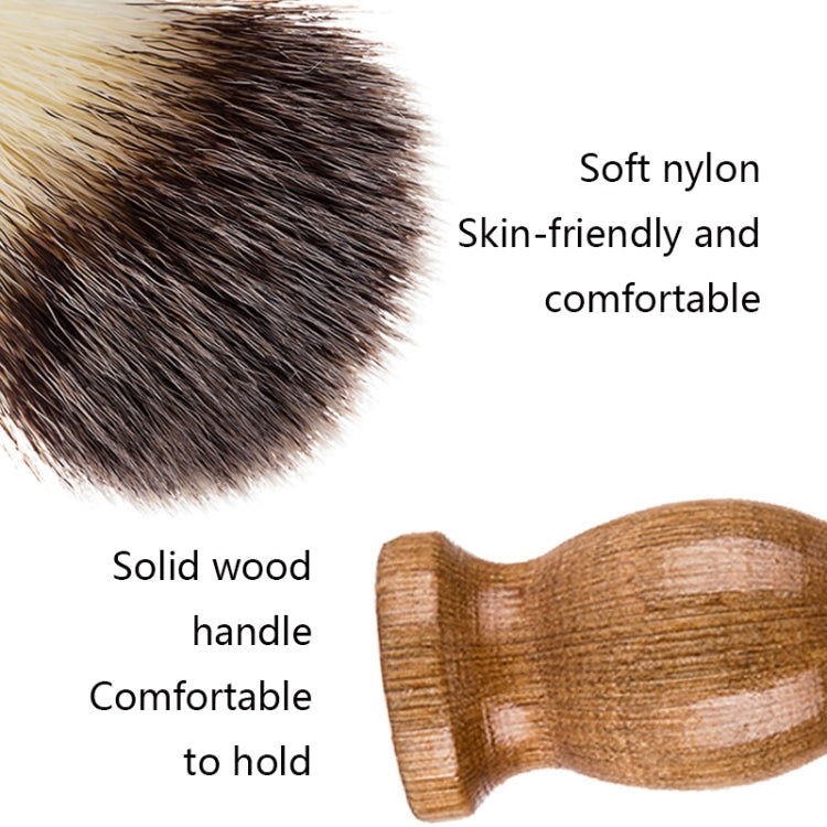 B3004 3 Pièces/Ensemble Outils de Coiffage Homme Brosse à Barbe en Nylon Support Bol à Mousse