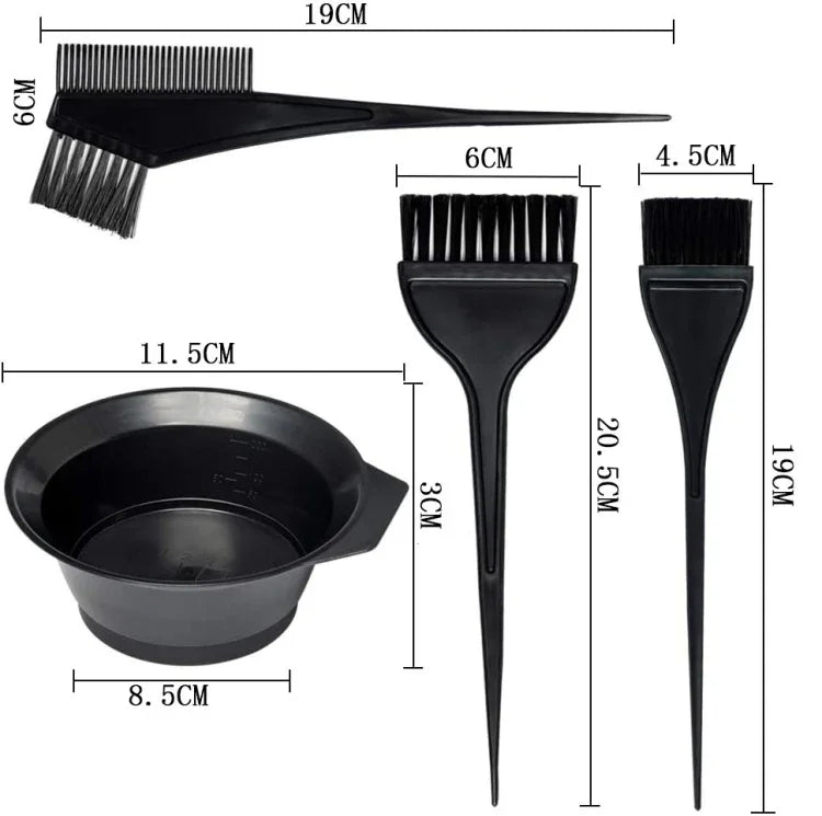Kit d'outils de teinture capillaire avec peigne, bol mélangeur et brosse pour salon de coiffure