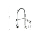 Robinet de cuisine rotatif en cuivre et nickel brossé à double sortie pour eau chaude et froide, argent brossé