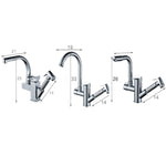 Robinet de cuisine extractible double, table d'eau chaude et froide, gâchette de roue coudée, gâchette de pulvérisation ronde, gâchette de pulvérisation cubique, déformation universelle ronde, déformation universelle cubique
