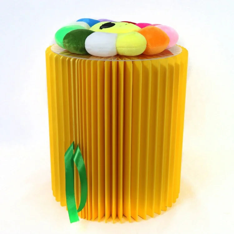 SH-236 Tabouret pliant court en papier Tabouret multifonctionnel pratique pour la maison, Marron, Blanc, Rouge, Noir, Rose, Violet, Vert, Bleu, Jaune, Orange