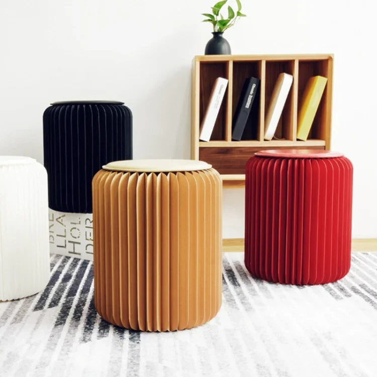 SH-236 Tabouret pliant court en papier Tabouret multifonctionnel pratique pour la maison, Marron, Blanc, Rouge, Noir, Rose, Violet, Vert, Bleu, Jaune, Orange