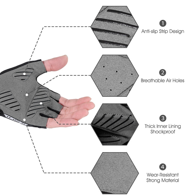 WEST BIKING YP0211210 Gants de cyclisme de montagne à demi-doigts Respirants et antidérapants Équipement de vélo, M, L, XL