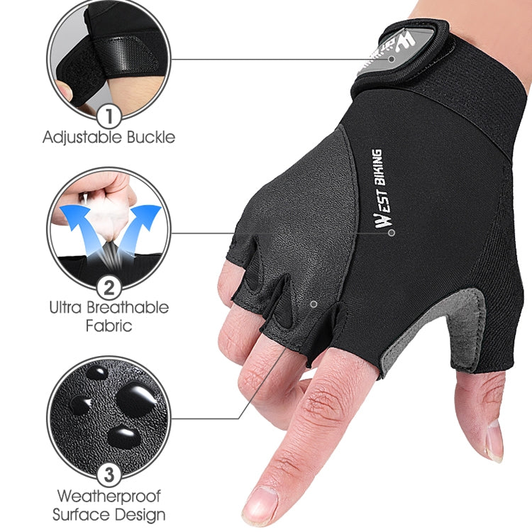 WEST BIKING YP0211210 Gants de cyclisme de montagne à demi-doigts Respirants et antidérapants Équipement de vélo, M, L, XL